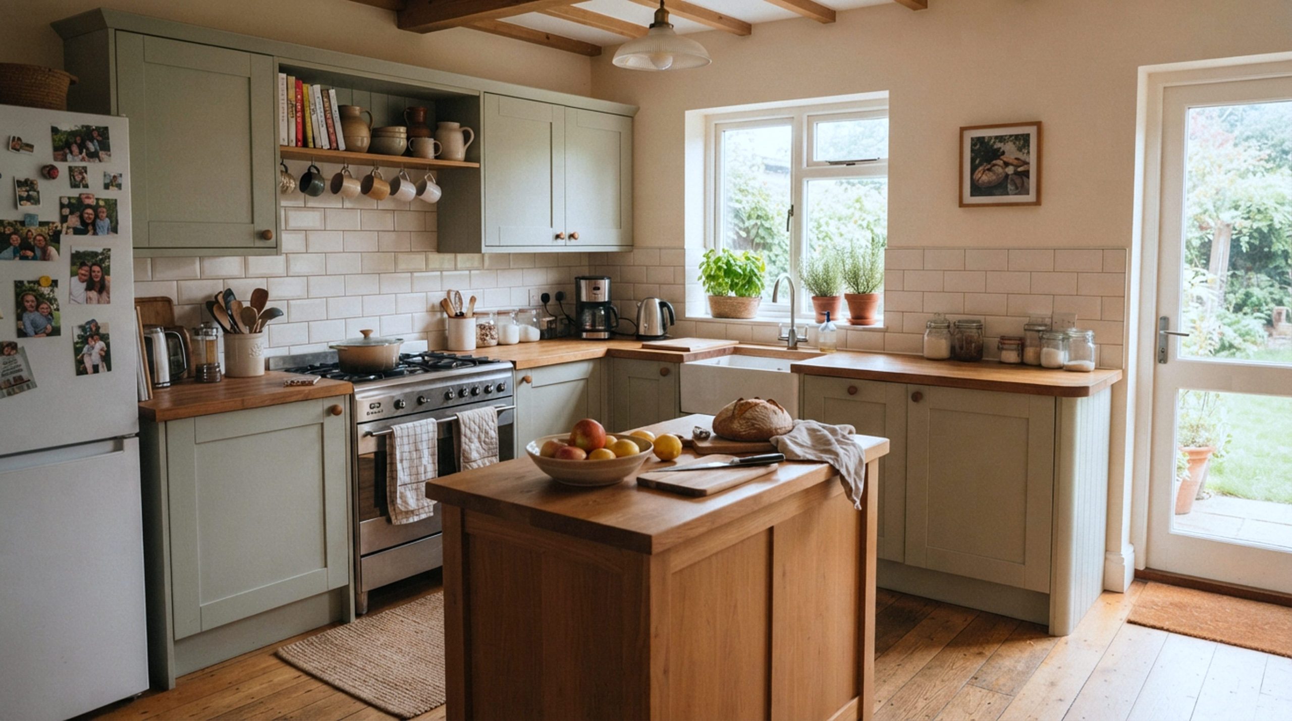 interior of a rustic kitchen in an old country house.
